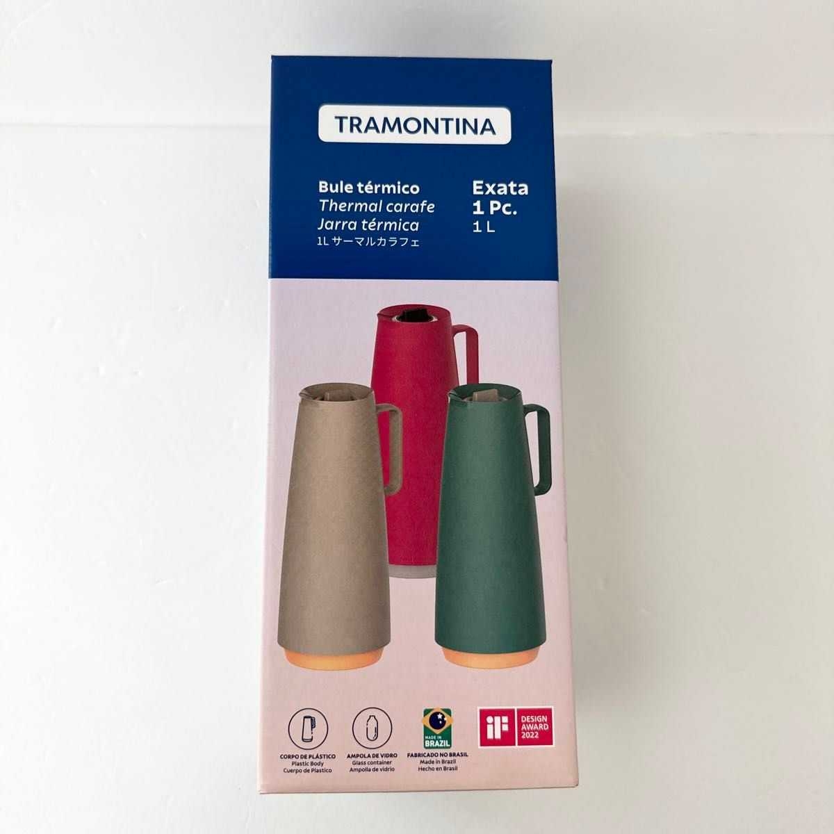 กระบอกใส่น้ำร้อน/น้ำเย็น Tramontina 1L Thermal Flask with Interior Glass Container