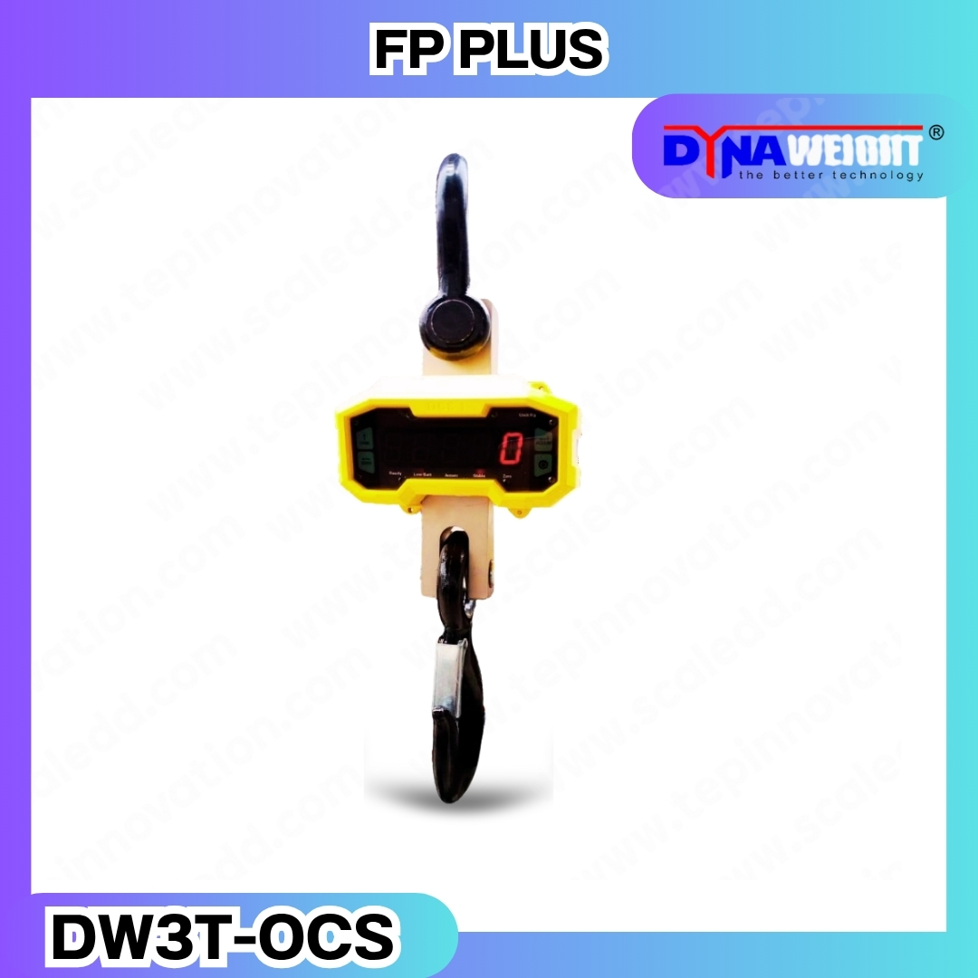 เครื่องชั่งแขวนดิจิตอล พิกัดน้ำหนัก 3000กิโลกรัม ค่าละเอียด 500 กรัม ยี่ห้อ DYNAWEIGHT รุ่น DW3T-OCS (เครื่องชั่งผ่านตรวจรับรองจากสำนักชั่งตวงวัด)