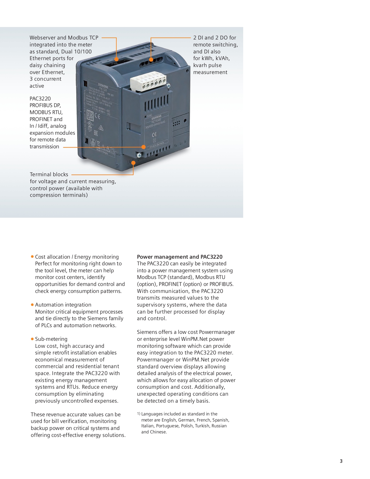 7KM3220-0BA01-1DA0 : SIEMENS เพาเวอร์มิเตอร์ SENTRON PAC3220