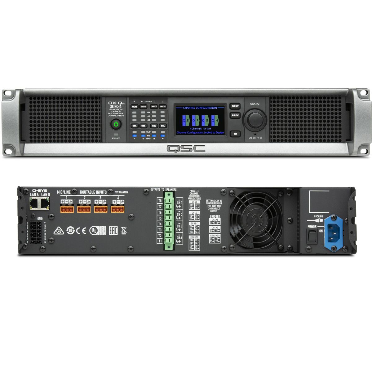 QSC CX-Q 2K4 เครื่องขยายเสียงระบบเน็ตเวิร์ค 4 Channel x 800 W