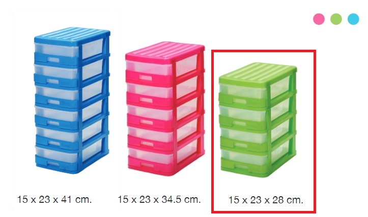 P09984 ลิ้นชัก 4 ชั้นเล็ก little boss (23*15*28 ซม) เกรดเอ (ราคาส่งต่อ 12 ชุด:เฉลี่ย 100 บต่อชุด)
