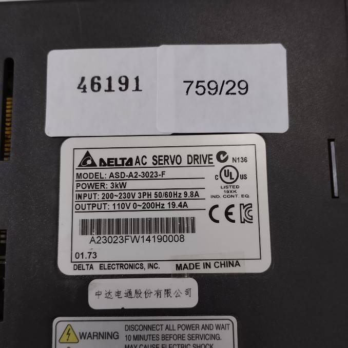 SERVO DRIVE " DELTA " MODEL : ASD-A2-3023-F