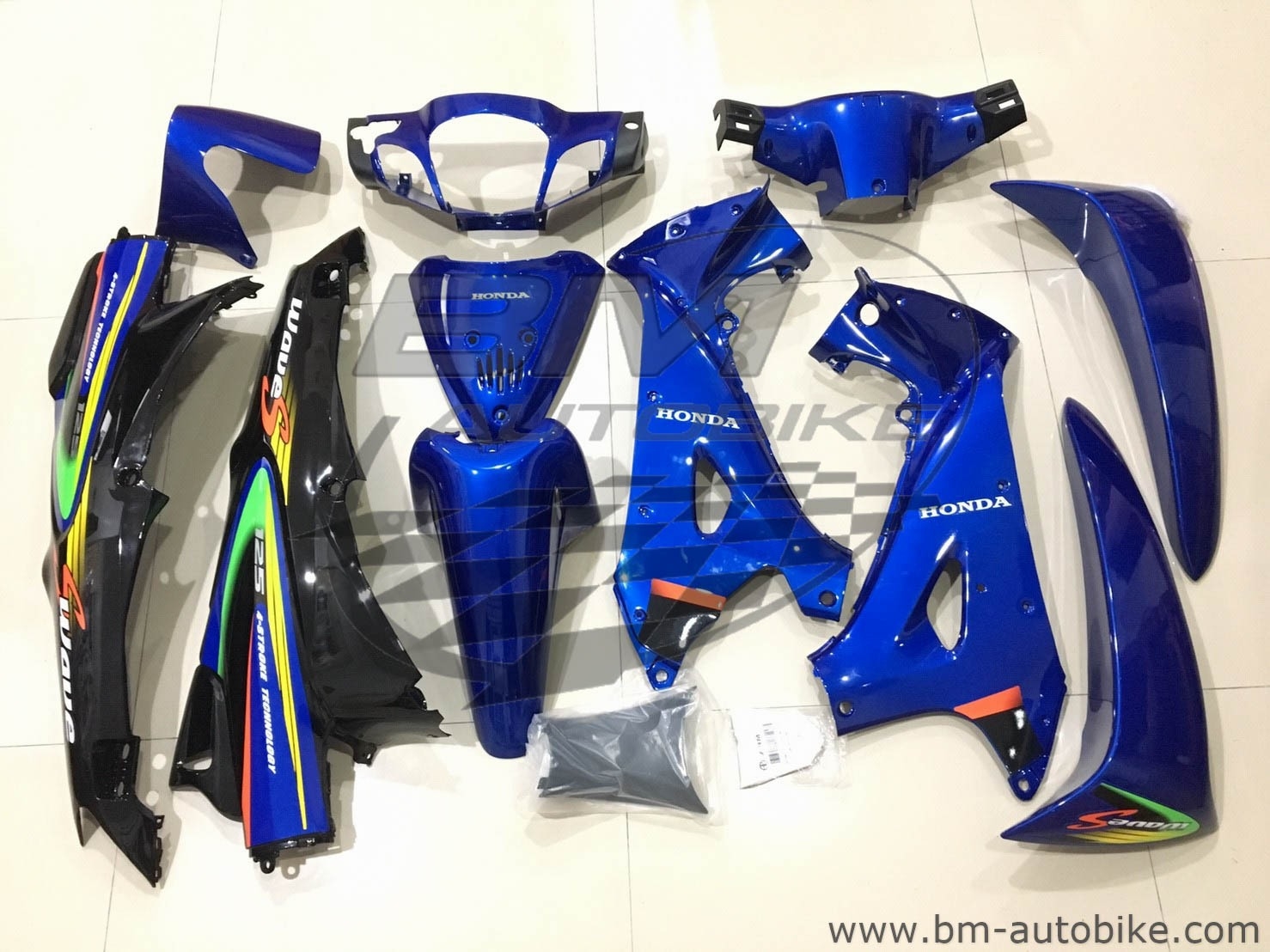 ชุดสี WAVE125S +อกไก่ น้ำเงิน325/ดำ แจกลม 4,500 กรัม
