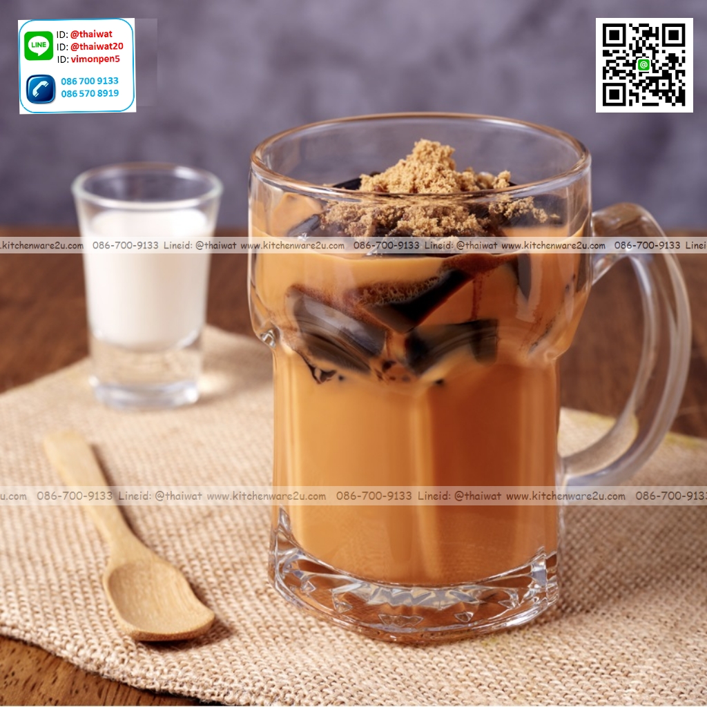 P11567 แก้วหูใส 12.6 Oz. (360 มิล) (8.2*8.2*12.6 cm) No.313013 ราคาส่งต่อ 1 ลัง : 48 ใบ : 1020 บต่อลัง