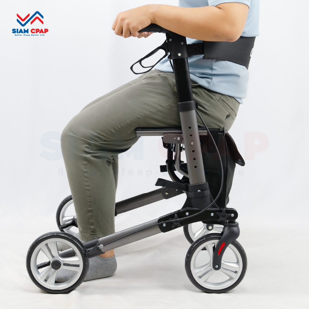 รุ่นใหม่ Moka Grey Rollator แบรนด์ Drive Medical (Debilbiss) วอล์คเกอร์ 4 ล้อ อุปกรณ์ช่วยพยุงเดิน อุปกรณ์ฝึกเดิน รับประกัน 2 ปี