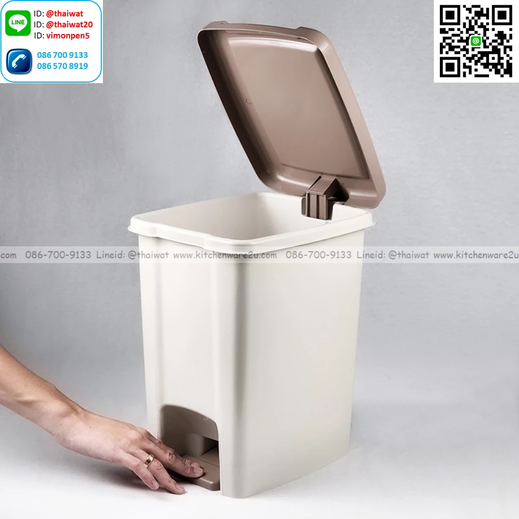 P13513 ถังขยะเหยียบเหลี่ยม 13.5 ลิตร (23.2*30.5*35.9 cm) รุ่นประหยัด No.290 (ราคาขายส่งต่อ 12 ใบ :เฉลี่ย 90 บต่อใบ)