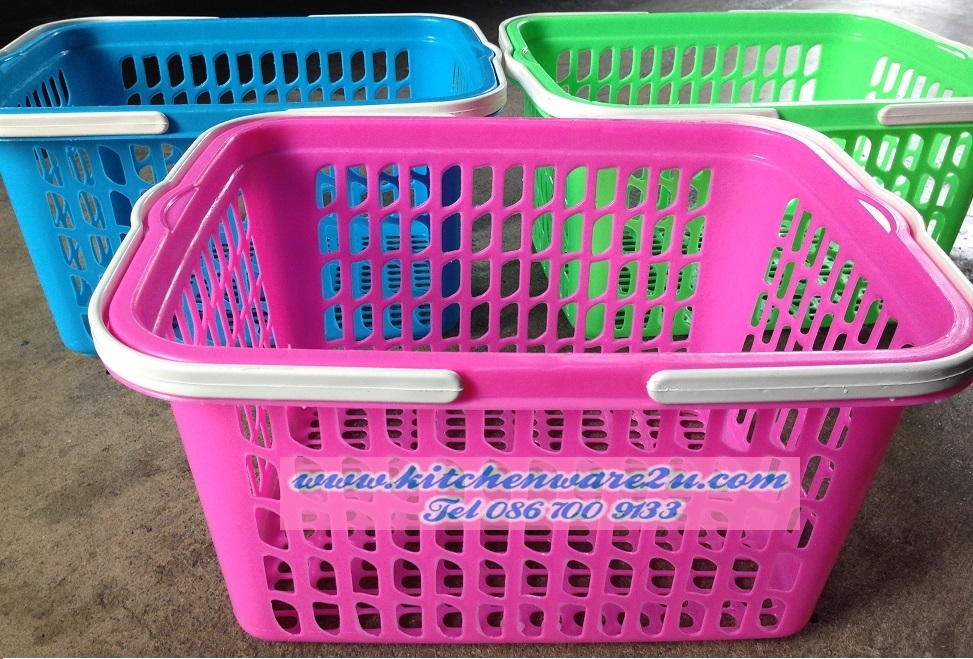 P07739 ตะกร้าหูหิ้ว สีหวาน (27*35.5*18.7 cm) No.7004 ราคาส่งต่อ 1 โหล: 12 ใบ