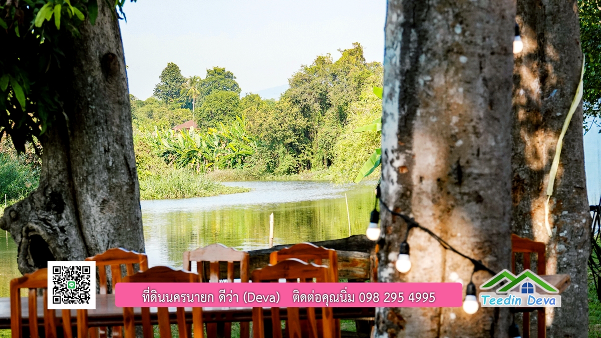 ขายรีสอร์ทพลูวิลล่า ติดแม่น้ำนครนายก สวยงามมาก เนื้อที่ 1 ไร่ 2 งาน 50 ตารางวา อ.เมือง จ.นครนายก