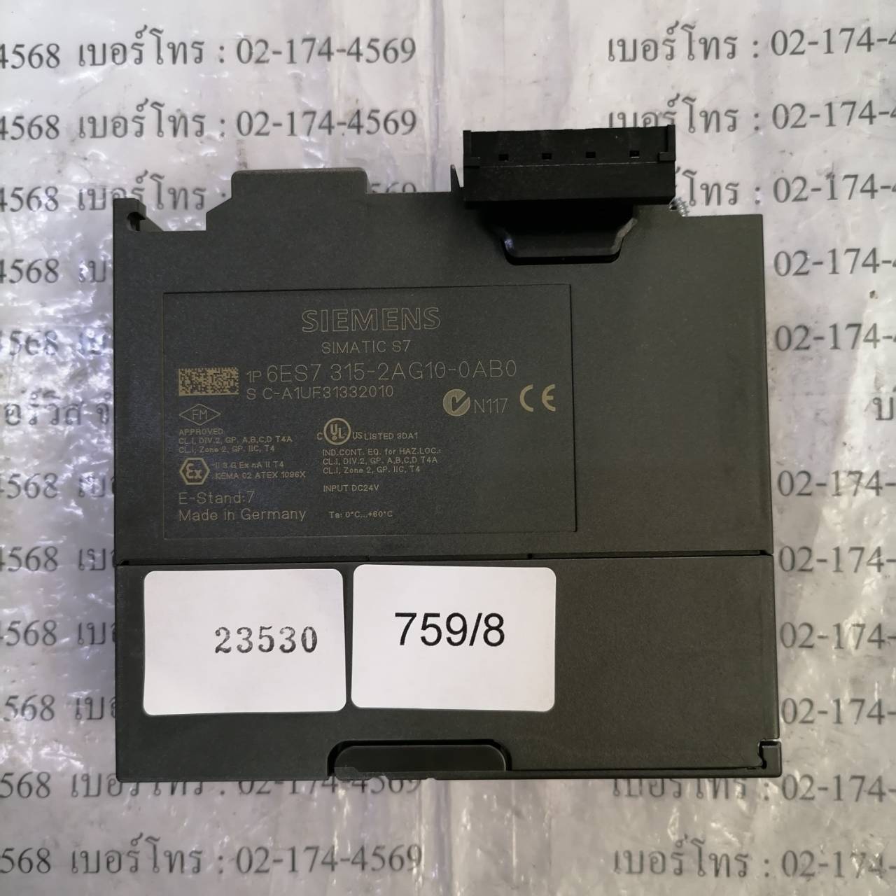 PLC " SIEMENS " MODEL : 6ES7 315-2AG10-0AB0