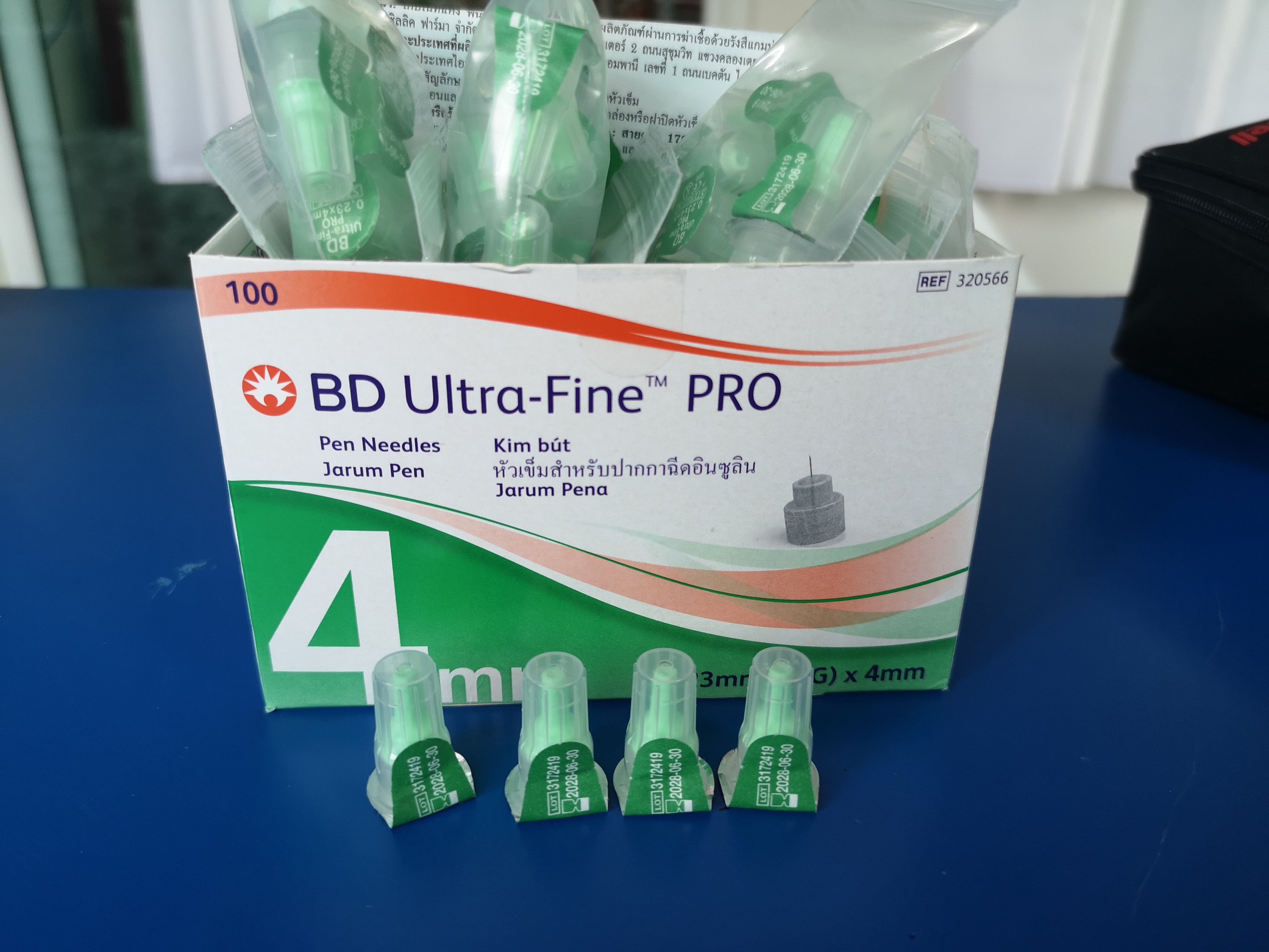 หัวเข็มปากกาอินซูลิน BD Ulta Pro-Fine Pen Needles ขนาด 4 mm.*0.23 mm (32G)(10 pcs)