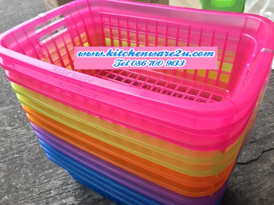P10316 ตะแกรงเหลี่ยม (30*42*15 cm) สีหวาน สวย (ราคาส่งต่อ 1 โหล: 12 ใบ)