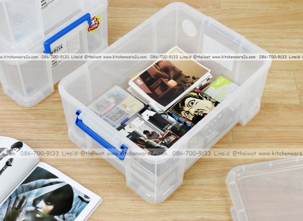 P13625 กล่องเอนกประสงค์ มีล้อ 33 ลิตร (39.2*54*24 cm) No.CK-21 เกรดเอ (ราคาขายส่งต่อ 1 โหล: 12 ใบ:เฉลี่ย 325 บต่อใบ)