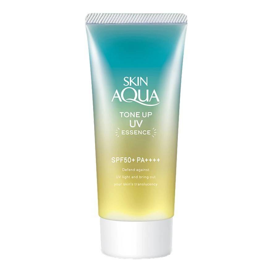 กันแดดโทนอัพสุดฮิต Skin Aqua Tone Up UV Essence SPF50 +/PA++ สี Mint Green 80 g