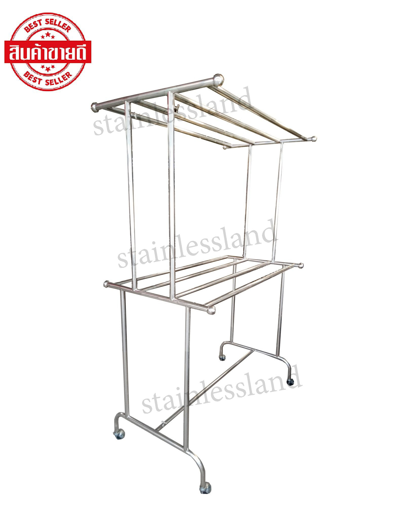 ราวตากผ้าสแตนเลส01 ขนาด 70*120*180 cm ท่อ 1 นิ้ว