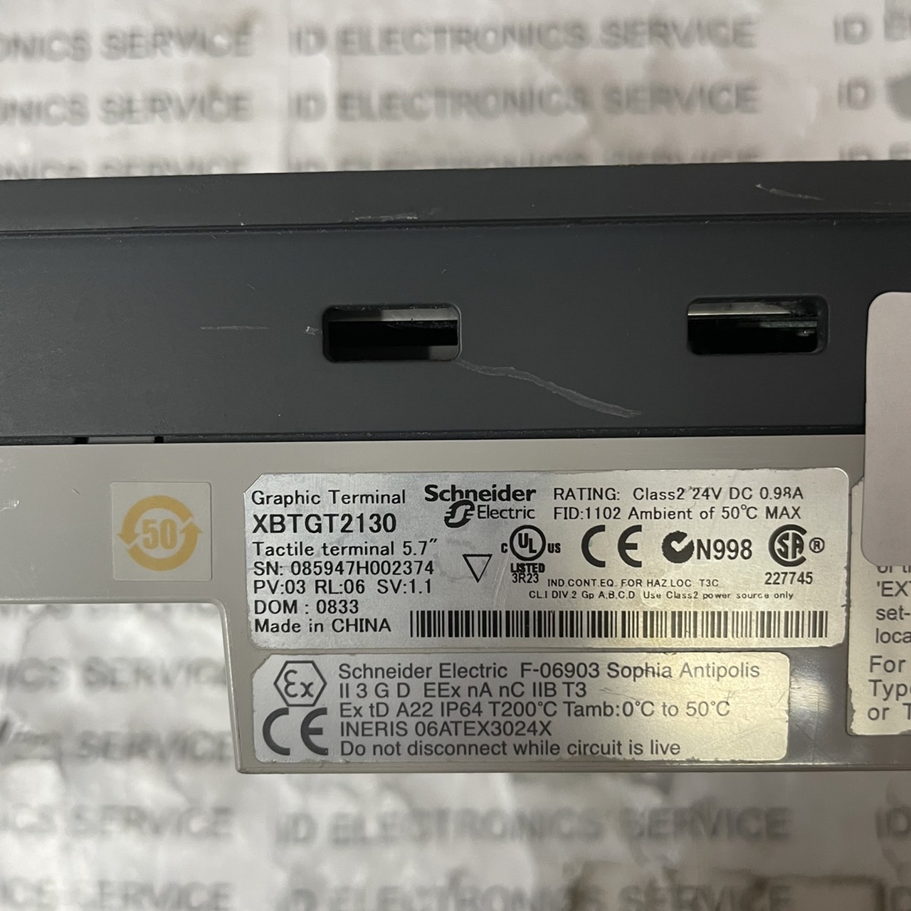 LCD TOUCH SCREEN " SCHNEIDER " MODEL : XBTGT2130