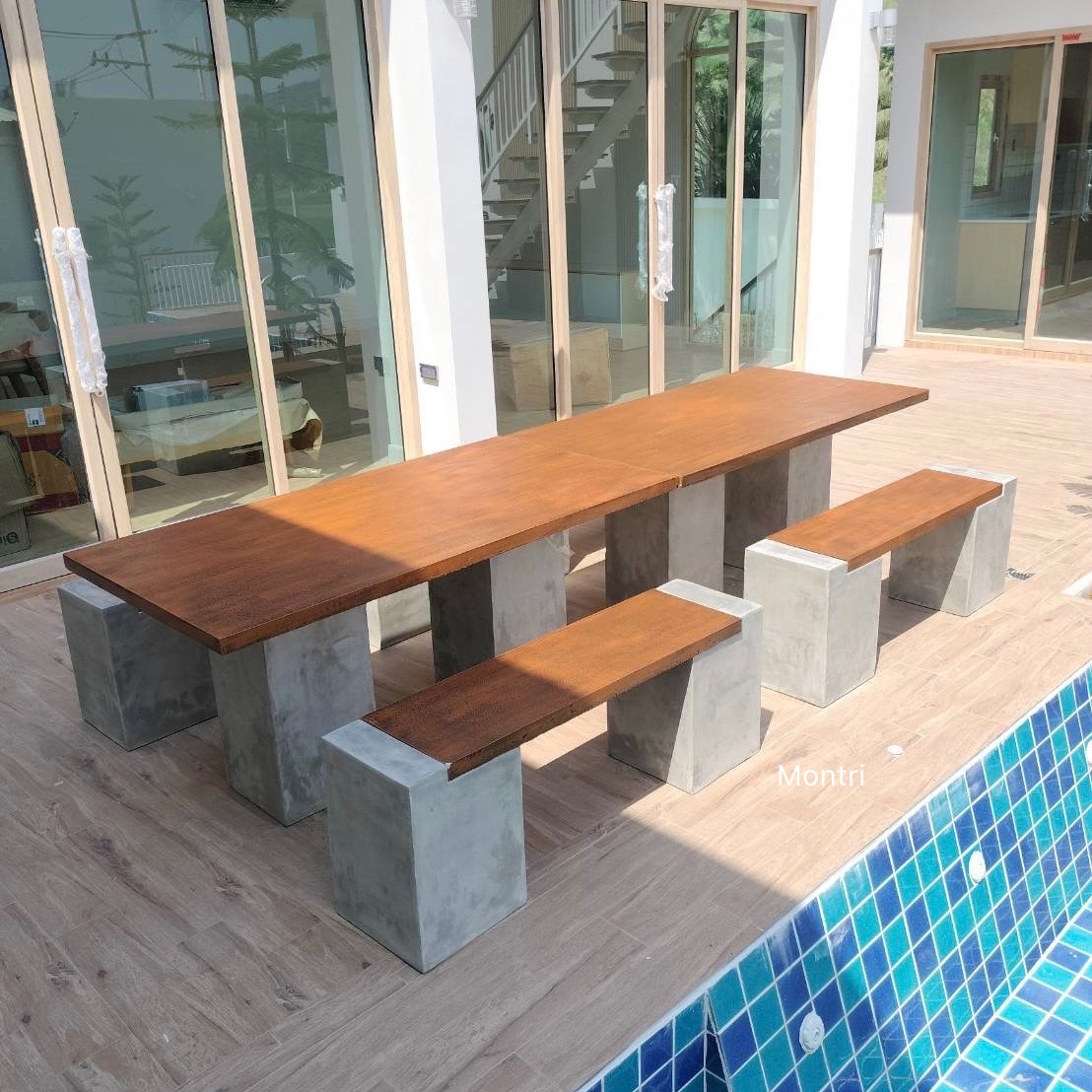 ชุดโต๊ะสนามกลางแจ้ง โต๊ะสนาม โต๊ะสนามกลางแจ้ง ชุดโต๊ะสนาม ขนาดโต๊ะยาว 3 เมตร