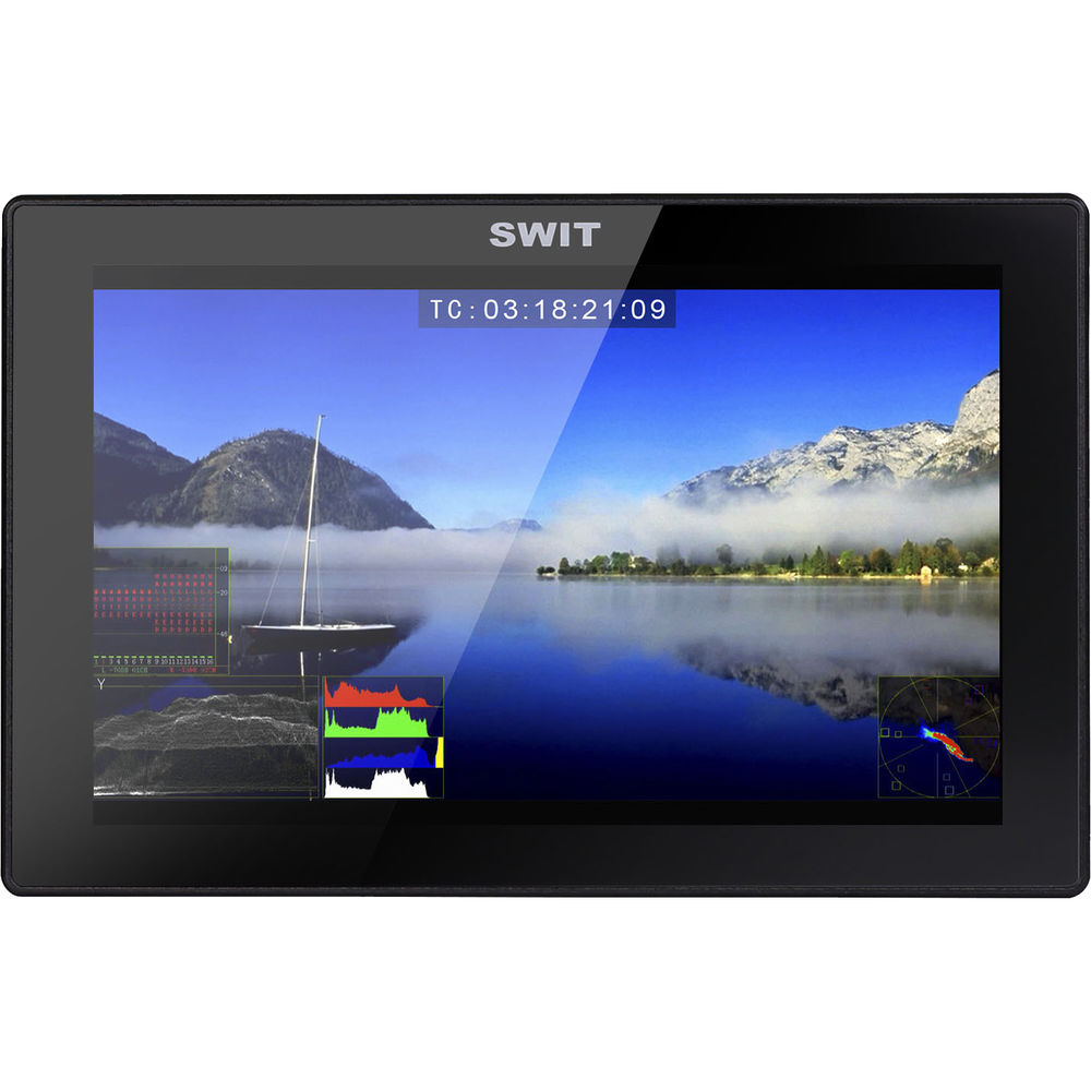 SWIT S-1073F 7 Full HD Waveform LCD Monitor with S-7006S V-Mount Battery Plate