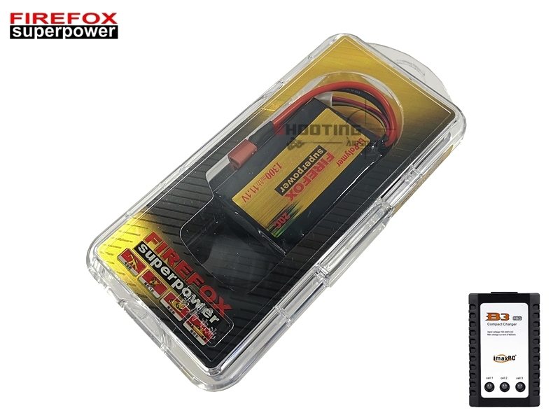 Set แบตลิโพ Firefox 20c 1300mAh 11.1v (สำหรับกล่องแบต) พร้อมเครื่องชาร์จ B3