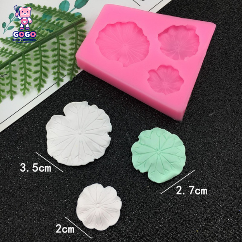 พิมพ์ฟองดองใบบัว 3 ขนาด พิมพ์ซิลิโคน ทำวุ้น ทำขนม