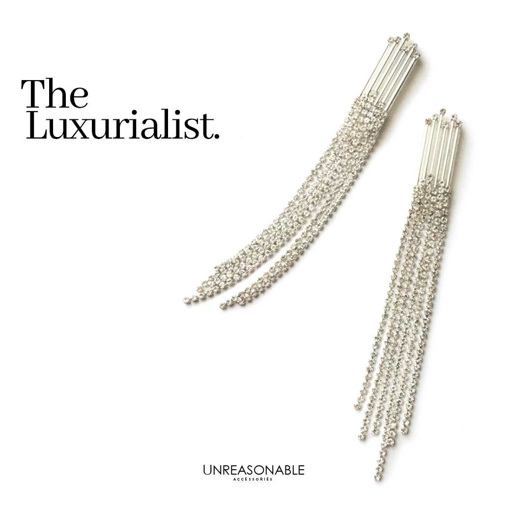 ต่างหูออกงาน สีเงิน ต่างหูคลิป ต่างหูก้านเงินแท้ น้ำหนักเบา UA0319-02 Unreasonable Accessories
