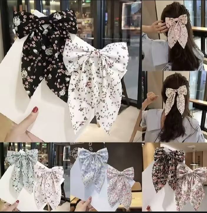 💗มาหยากิ๊ฟช้อป💗กิ๊บติดโบว์หนีบผมพริ้ว โบว์สามชั้น หวานๆ สำหรับนักเรียน สีเรียบ น่ารัก แฟชั่น กิ๊บหนีบผมสำหรับวัยรุ่น ขนาด 4.5 นิ้ว