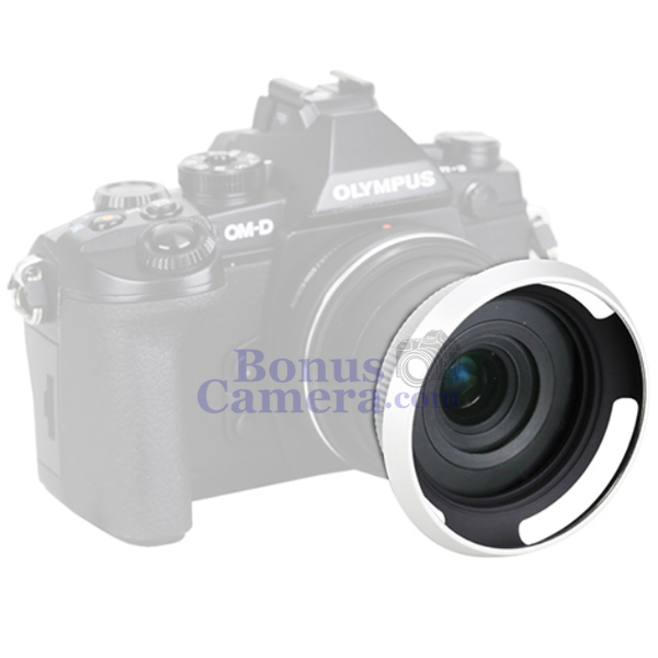 Z-O14-42II ฮู้ดสีเงิน+ฝาปิดเลนส์อัตโนมัติ Olympus M.Zuiko ED 14-42mm F3.5-5.6 EZ Lens Hood+Auto Cap