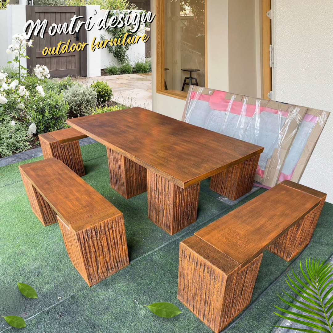 โต๊ะสนาม ชุดโต๊ะสนามโมเดิร์น โต๊ะสนามสไตล์โมเดิร์น รุ่น Amazon 01 ชุด 8 ที่นั่ง เก้าอี้ทั้ง 4 ด้าน (พาดยาว)