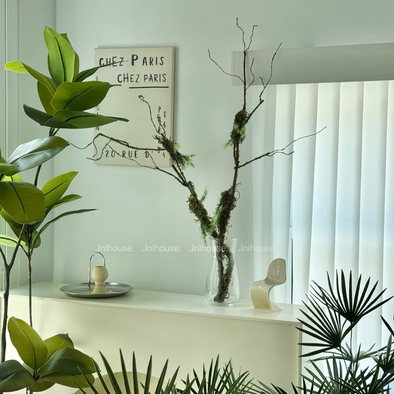 [พร้อมส่ง] Jnihouse : กิ่งไม้ประดิษฐ์สูง 80 cm (มีมอสเขียวพันรอบกิ่ง)