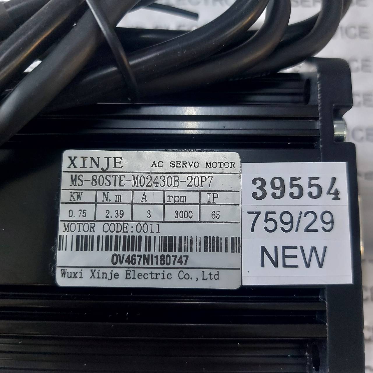 SERVO MOTOR " XINJE " MODEL : MS-80STE-M02430B-20P7