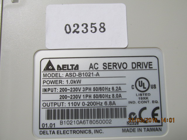 SERVO DRIVE " DELTA " MODEL : ASD-B1021-A