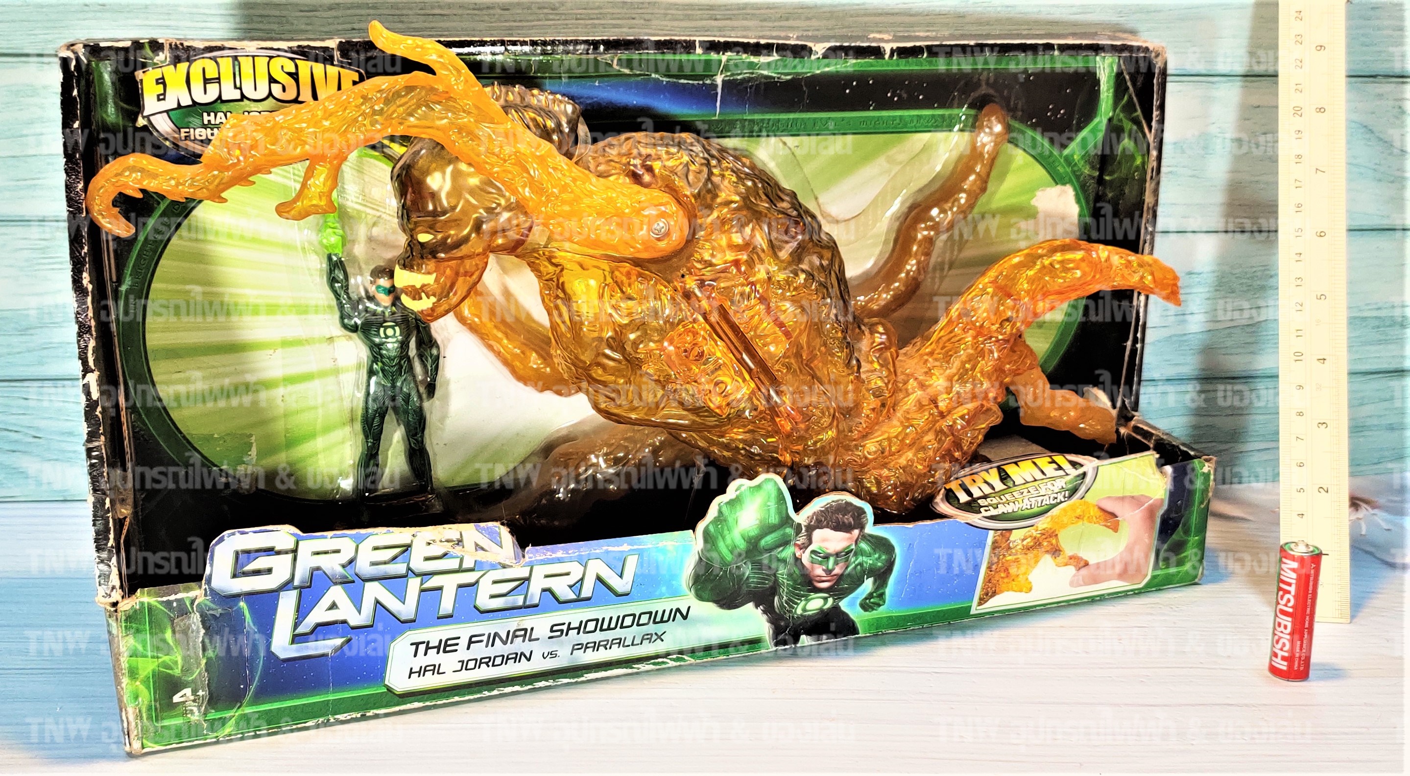 Green Lantern กรีนแลนเทริน ฮาล จอร์แดน และ พาราแล็ค งานของใหม่เก่าเก็บ เป็นงานโล๊ะจากห้าง ของแท้ลูกเล่น พาราแล็ค เมื่อบีบด้านท้าย จะมี ตะขอออกมา ตะครุบได้