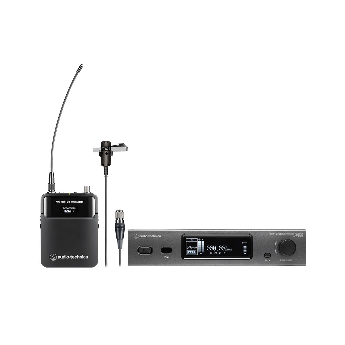 Audio technica ATW-3211/AT829CH ชุดไมโครโฟนไร้สาย ชุดไมค์ลอยหนีบปกเสื้อ คลื่นความถี่ 803-806 MHz