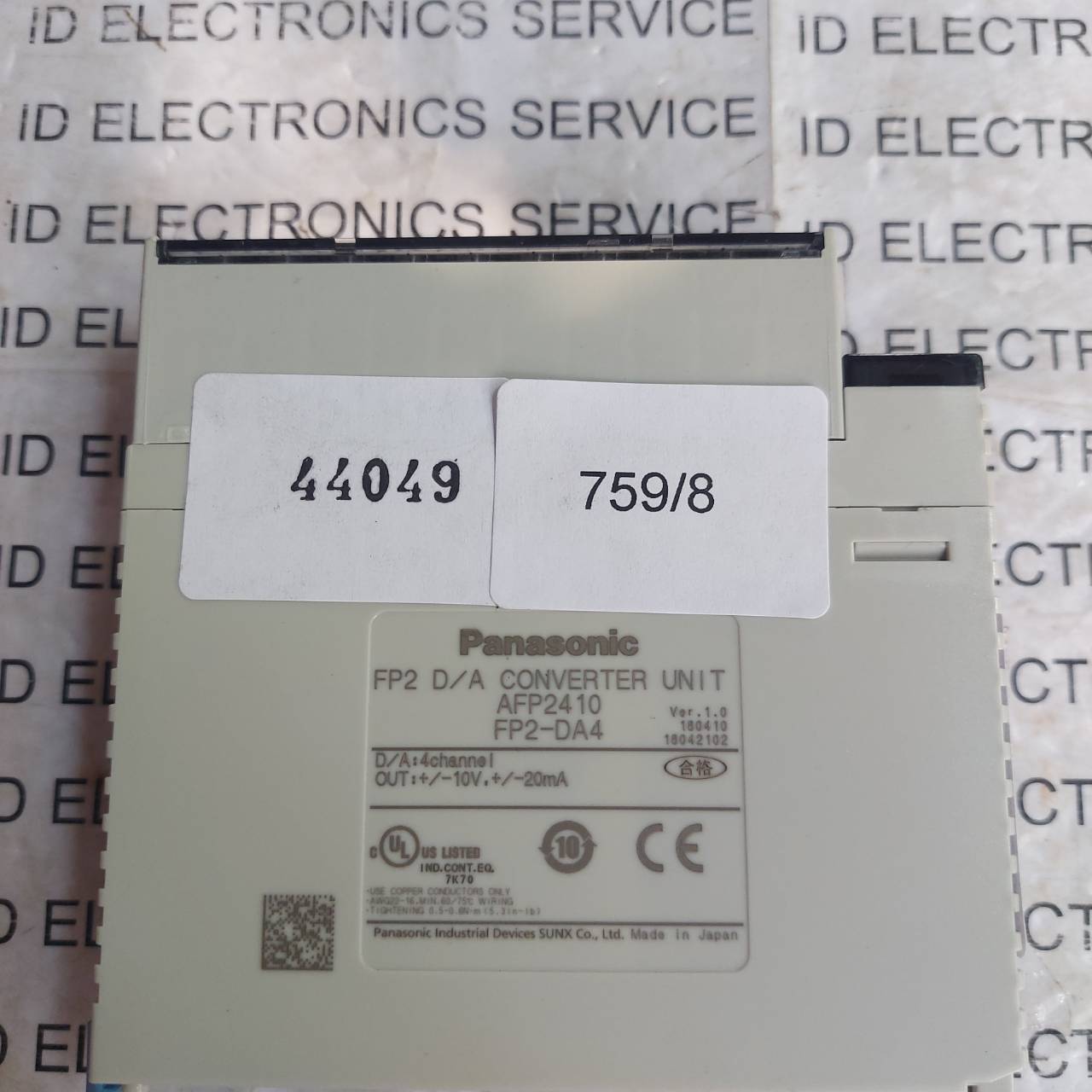 PLC " PANASONIC " MODEL : FP2-DA4