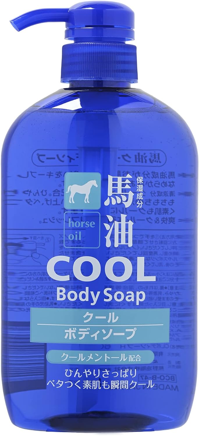 สบู่น้ำมันม้าสูตรเย็นที่ Kumano HORSE OIL COOL BODY SOAP 600ML Made in japan