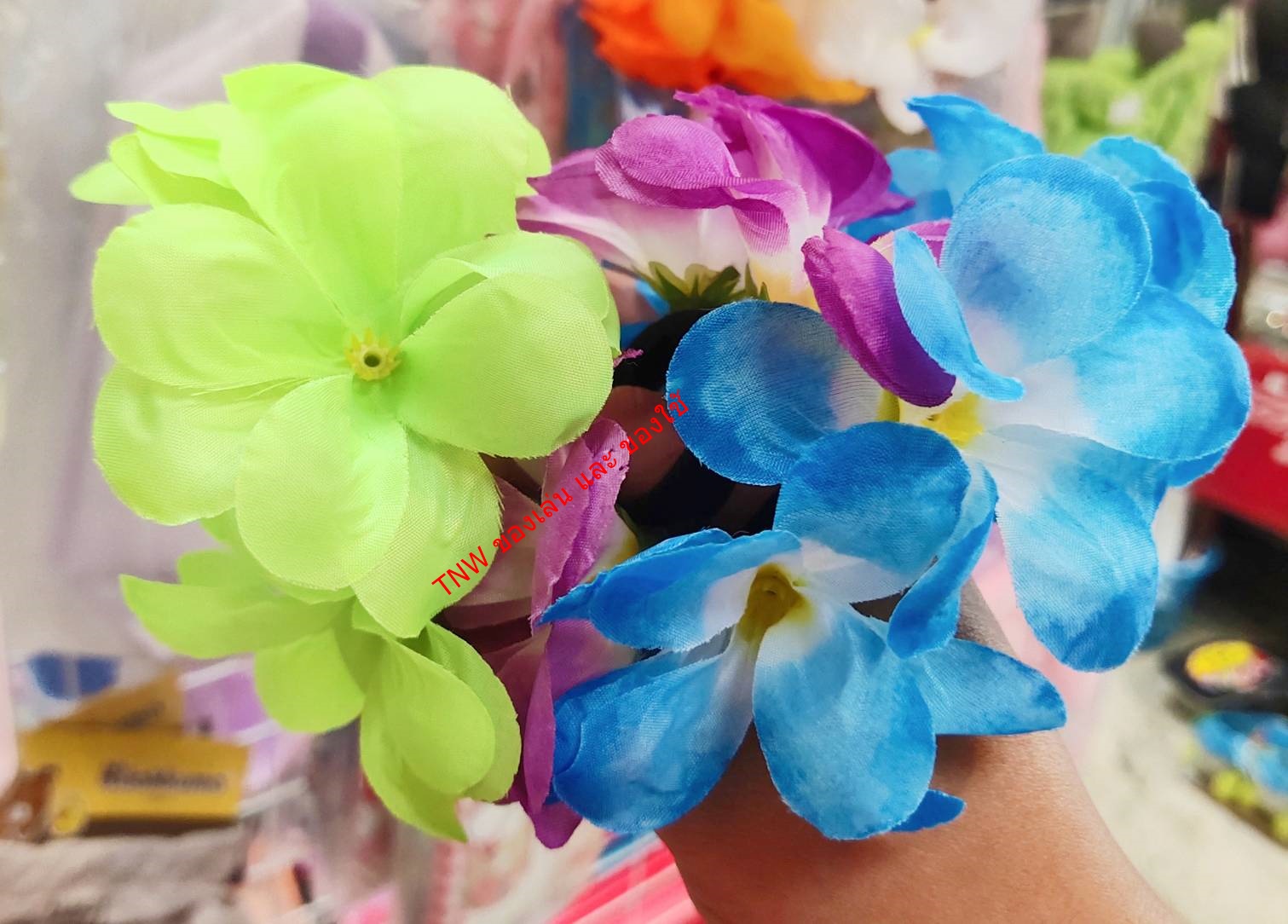 ยางรัดผม ยางมัดผม ยางรัดผมดอกไม้ ( แพ็ค 2 อัน ) คละสี