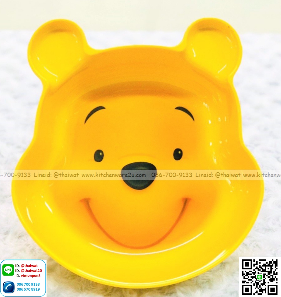 P09088 ชามหน้าหมีพูห์ 5.75 นิ้ว เมลามีนและลิขสิทธิ์แท้ Flowerware เครือซูปเปอร์แวร์ No.B2685-5.5 (ราคาขายส่งต่อ 12 อัน: เฉลี่ย 150 บต่อใบ)