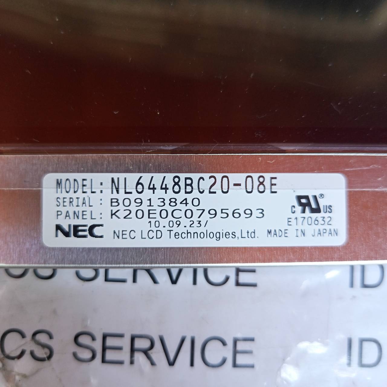 LCD PANEL " NEC " MODEL : NL6448BC20-08E