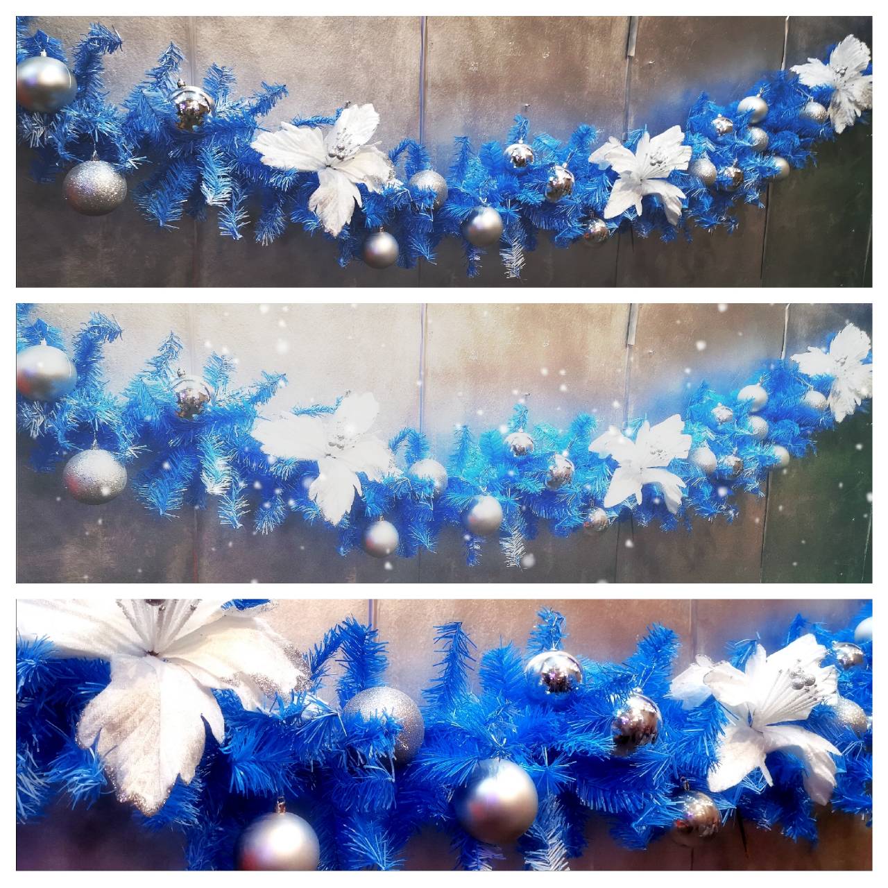 สายสนคริสต์มาสตกแต่งธีมนํ้าเงิน ขนาด2.7เมตรTOP GARLAND.