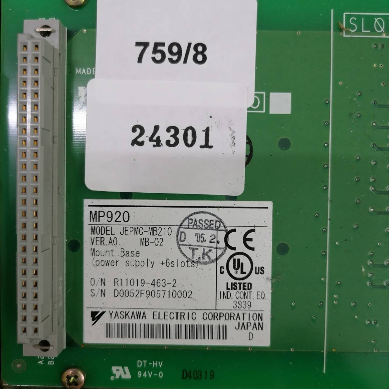 PLC " YASKAWA " MODEL : JEPMC-MB210