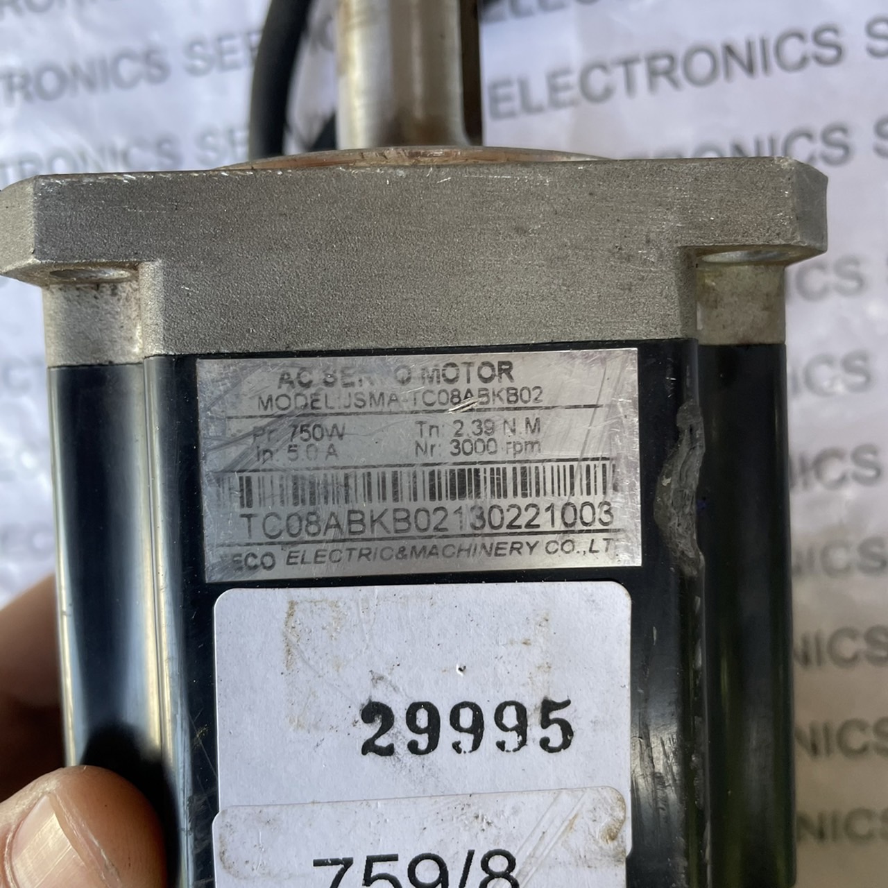 SERVO MOTOR " TECO " MODEL : JSMA-TC08A5KB02