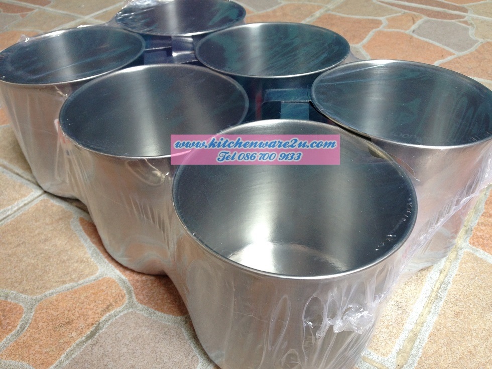 P02664 กระป๋องสแตนเลส 12 ซม ราคาส่งต่อ 1 โหล:12 ใบ