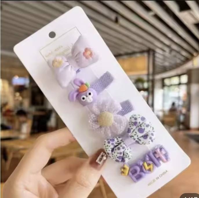 💗มาหยากิ๊ฟช้อป💗 กิ๊บติดผม 5 ชิ้น รูปหัวใจ โบว์ ขนาด 5 ซ.ม. คละสี น่ารัก สำหรับเด็กและ ผู้หญิงทั่วไป