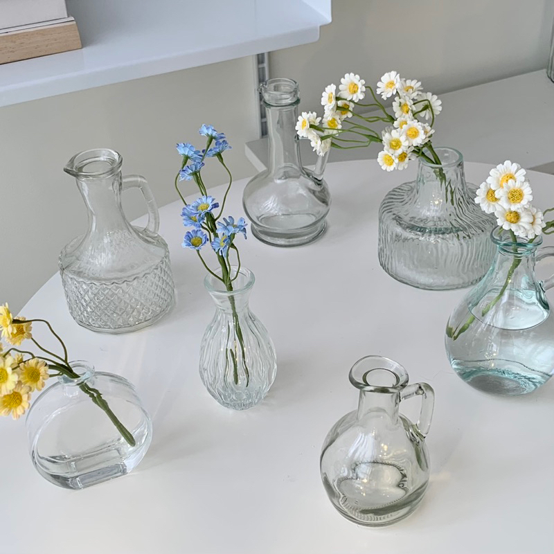 [พร้อมส่ง] Jnihouse : แจกันดอกไม้ แจกันวัสดุแก้ว (ไม่รวมดอกไม้)