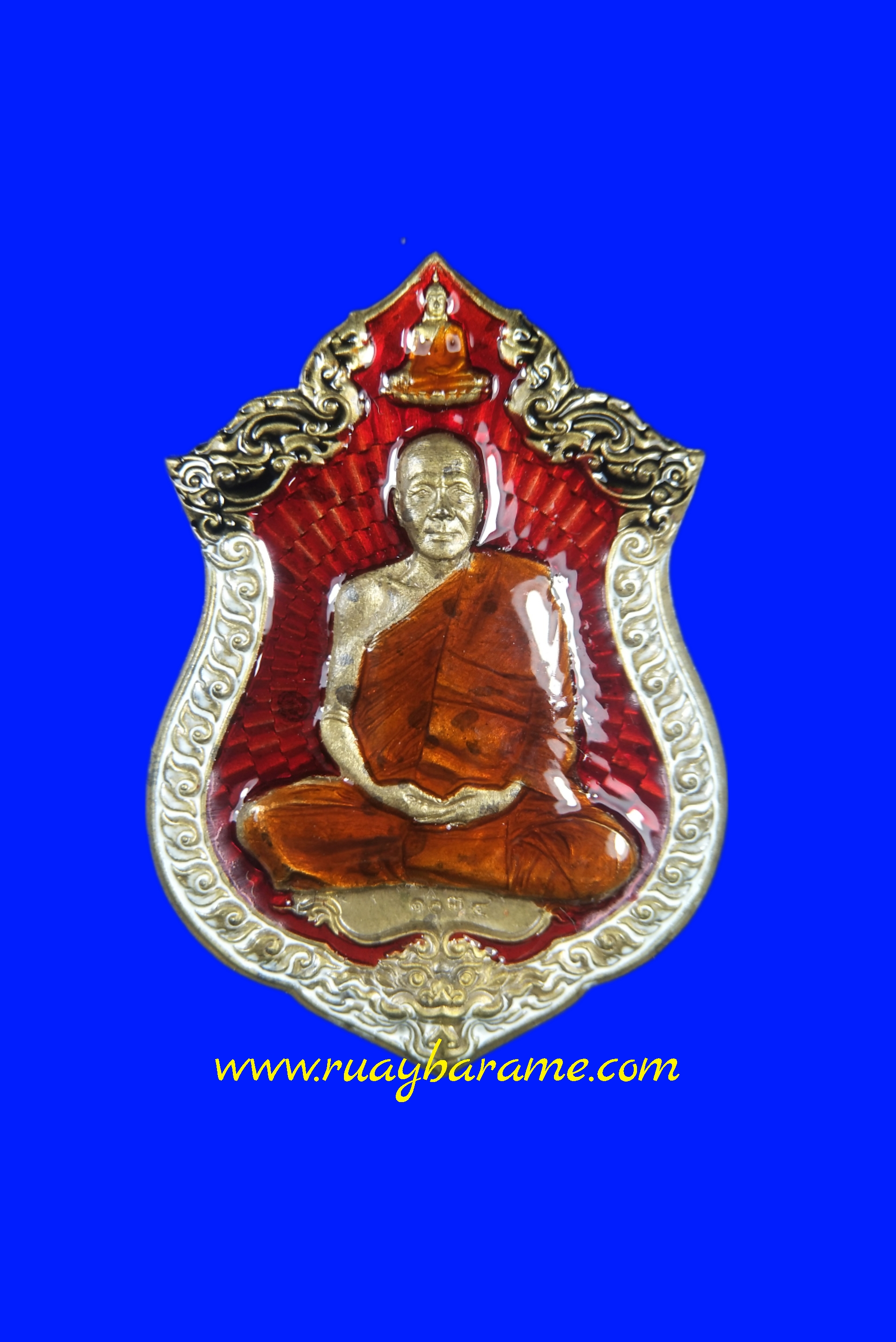 เหรียญเศรษฐีพันล้าน หลวงพ่อทอง วัดบ้านไร่ เนื้อชนวน 108 ลงยา 3 สี