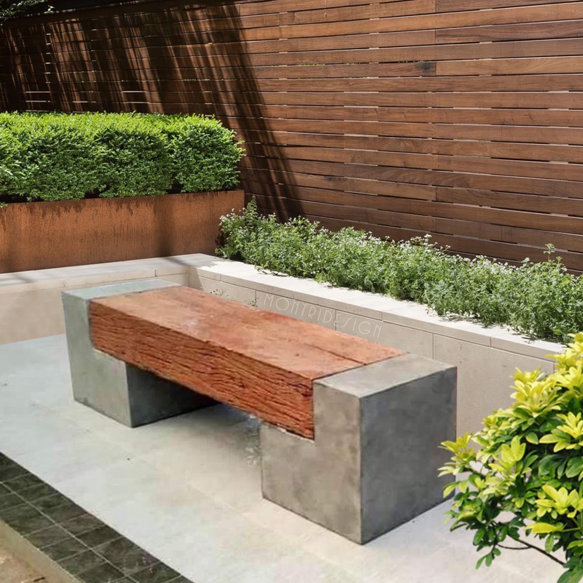เก้าอี้สนาม ม้านั่งสนามในสวน เก้าอี้แต่งสวน รุ่น เนเจอร์09 ยาว 150 cm.