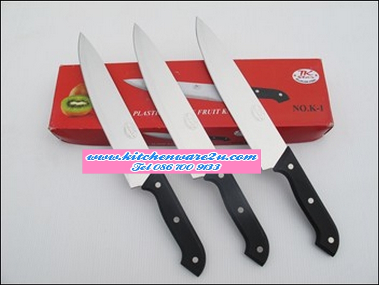 P08420 มีดปลายแหลมด้ามดำ 8 นิ้ว No.K1 TP-190 ราคาส่งต่อ 30 โหล: 360 อัน:เฉลี่ย 8.5 บ/อัน (ขายส่งยกมัด ยกลัง)