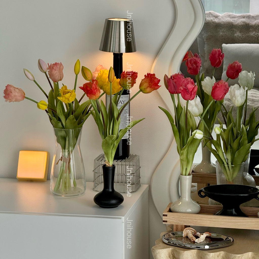 [พร้อมส่ง] Jnihouse : ทิวลิปขอบหยัก ทิวลิปปลอม Tulip (ไม่รวมแจกัน)