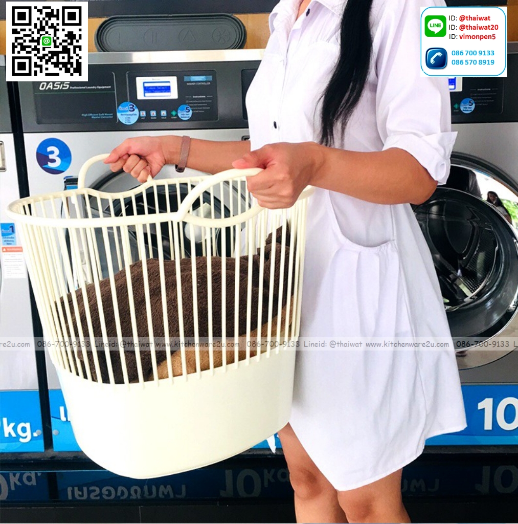 P10270 ตะกร้าผ้าหูหิ้ว (41.5*51.5*36.5 cm) อย่างดี หนา ดีไซน์ใหม่ No.2158 ราคาขายส่งต่อ 1 โหล: 12 ใบ (เฉลี่ย 140 บต่อใบ)