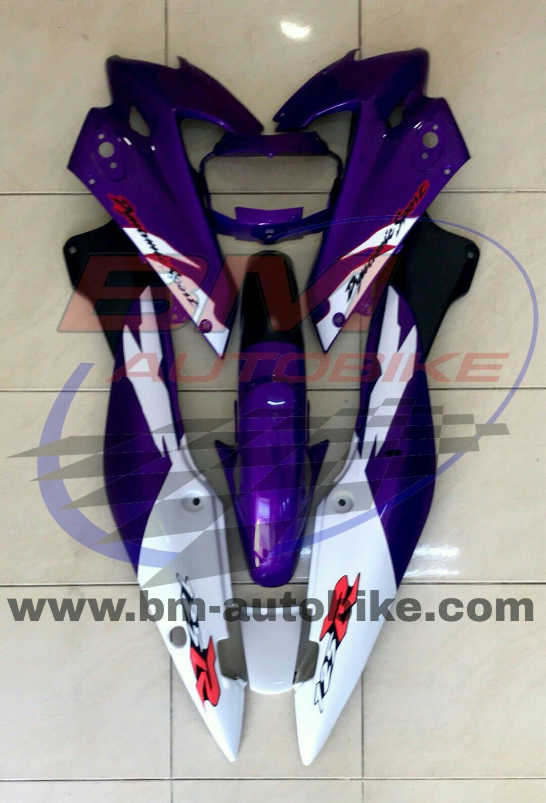 ชุดสี Ls NEW ครึ่งคันมีบังโคลน สีม่วง20P/ขาว 3 กก.