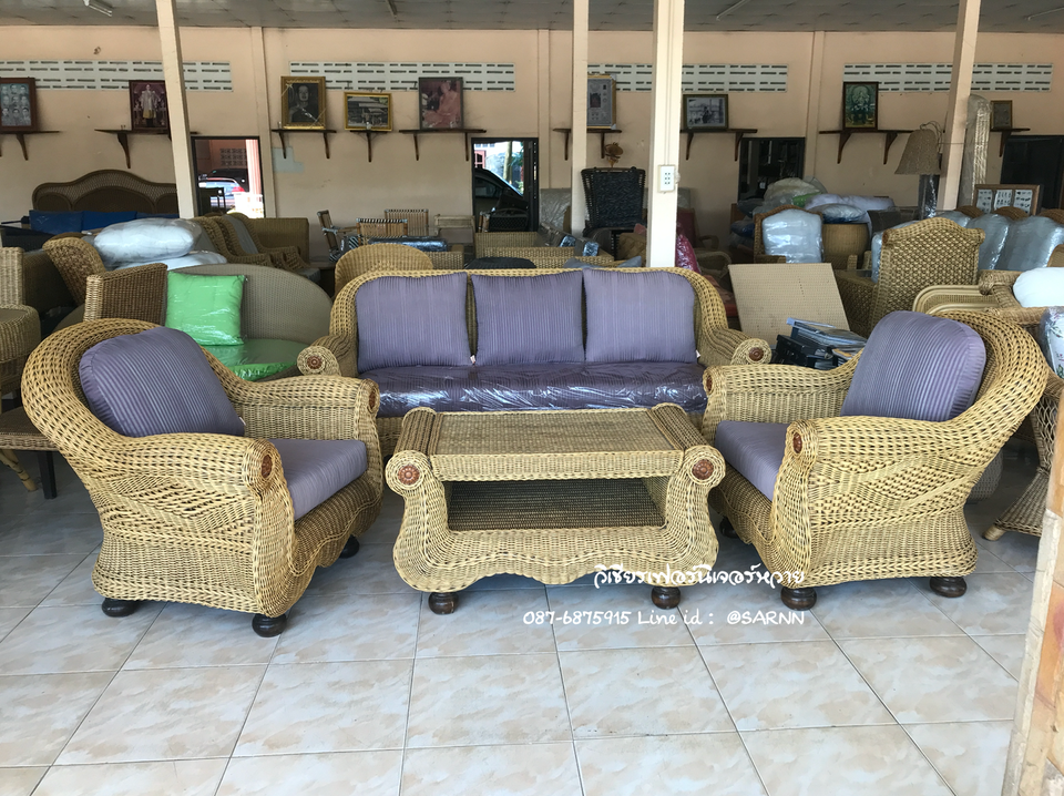 ชุดรับแขกหวายแท้สุพรรณหงส์